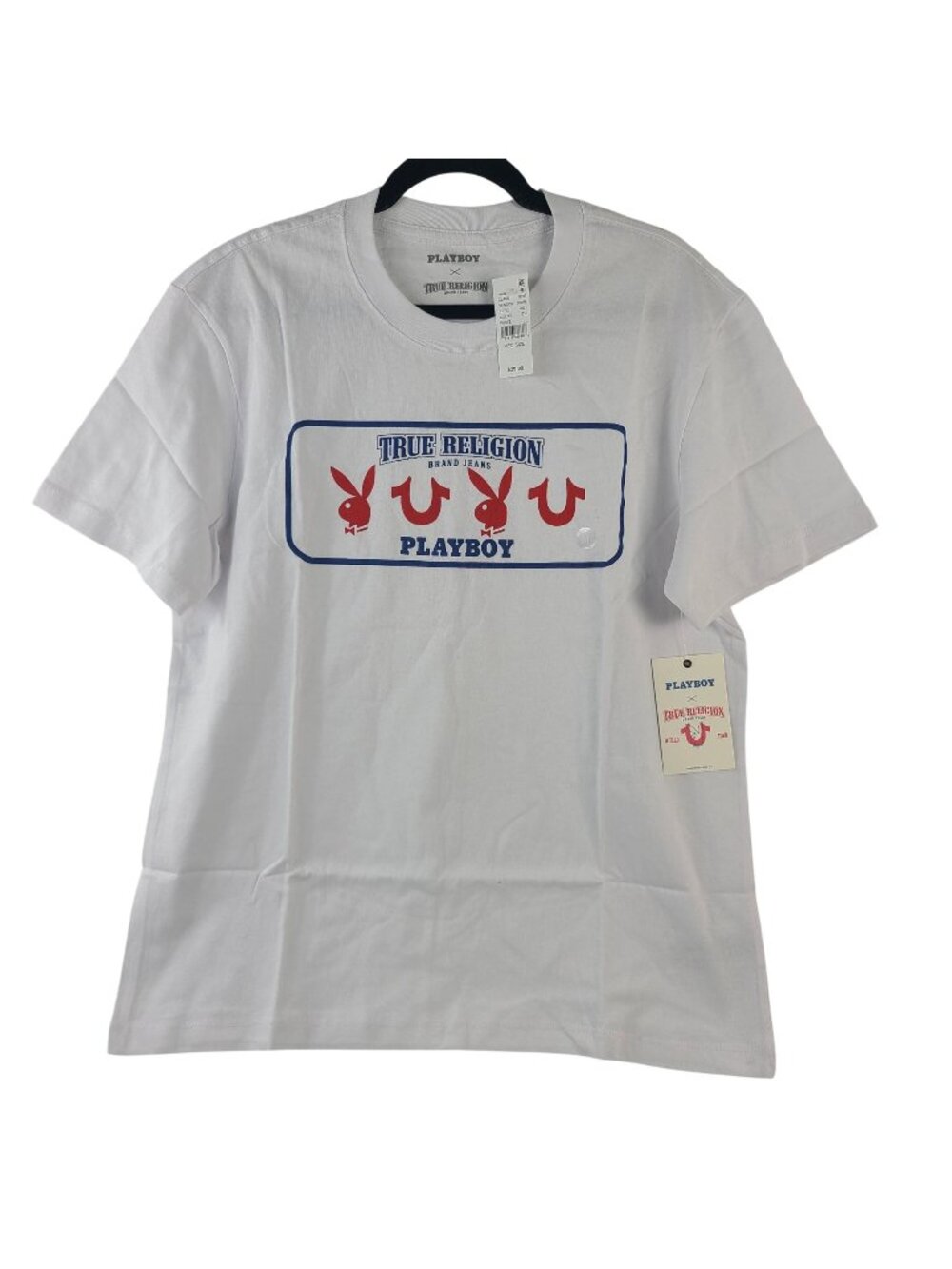 NEW True Religion X Playboy White Graphic T-Shirt Sz Medium Cotton Men's